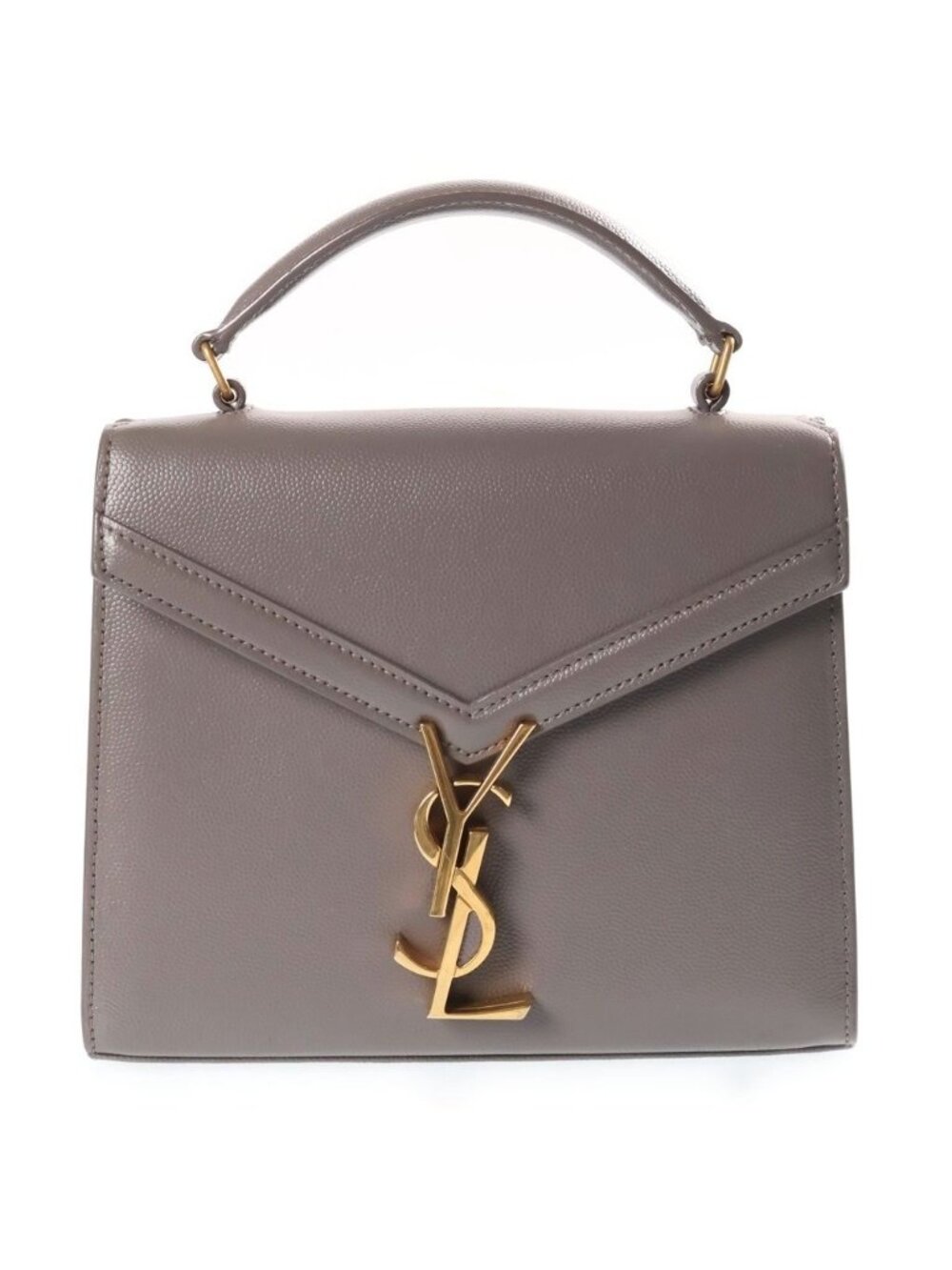 Saint Laurent Paris Cassandra Top Handle 2-Way Shoulder Bag Leather Gray